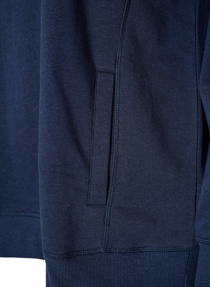 Sweat &agrave; col montant et poches, Bleu, Packshot image number 3