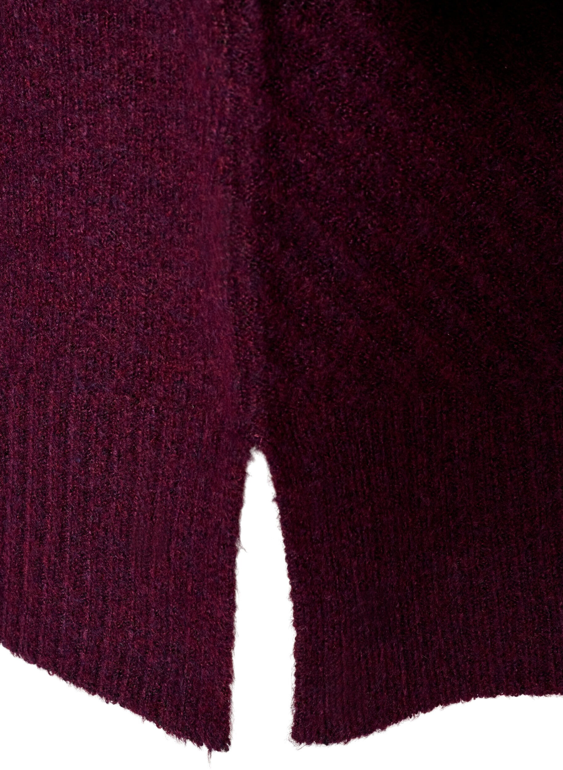 ZizziRobe courte en maille avec un motif textur&eacute; en V, Bordeaux, Packshot image number 3
