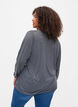 Blouse mélangée à manches longues et coupe en V, Dark Grey Melange, Model image number 1
