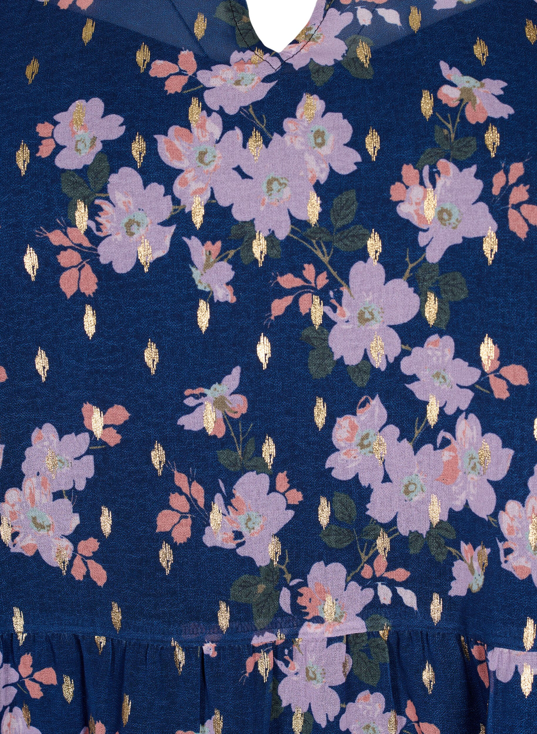 Zizzi Tunique &agrave; imprim&eacute; floral et lurex, Blue Small Fl. AOP, Packshot image number 2