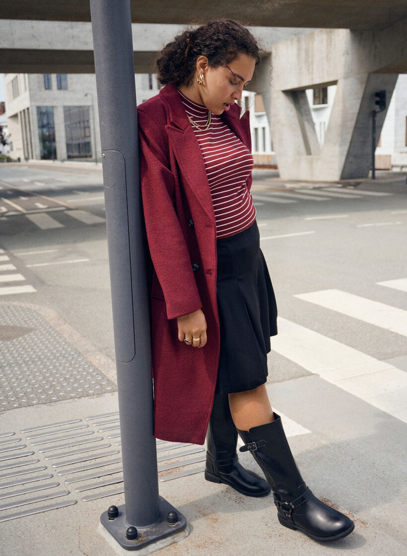 Jupe courte pliss&eacute;e &agrave; taille &eacute;lastique, Noir, Image