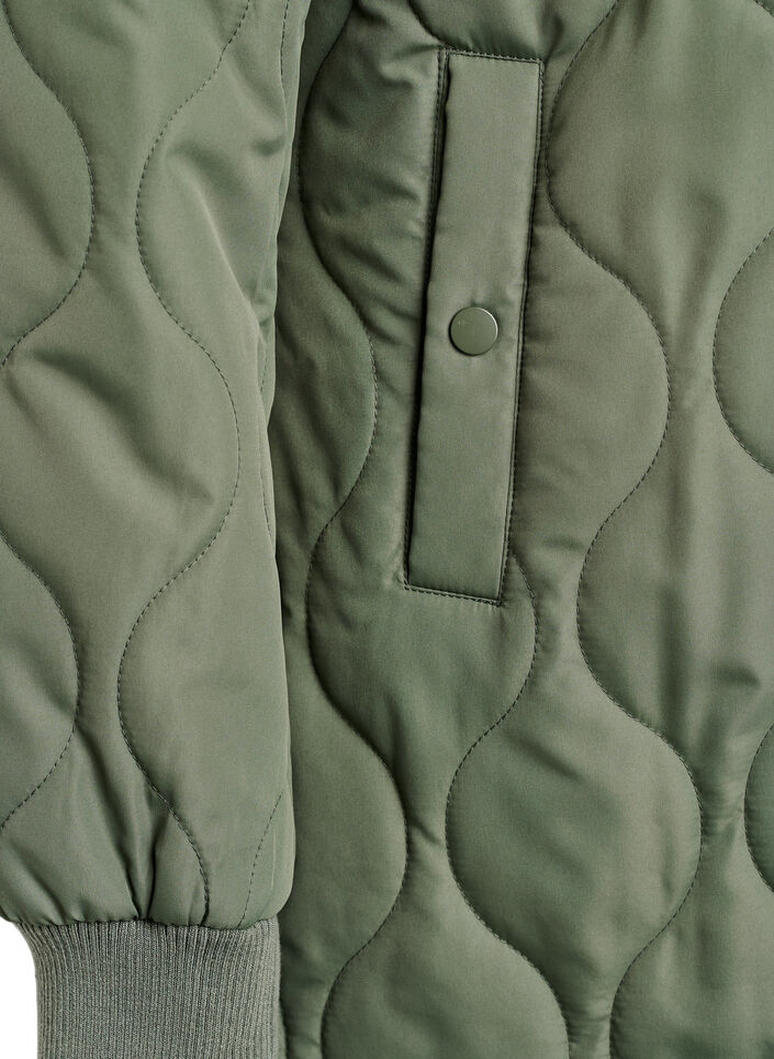 Veste matelass&eacute;e mi-longue avec capuche, Vert, Packshot image number 3