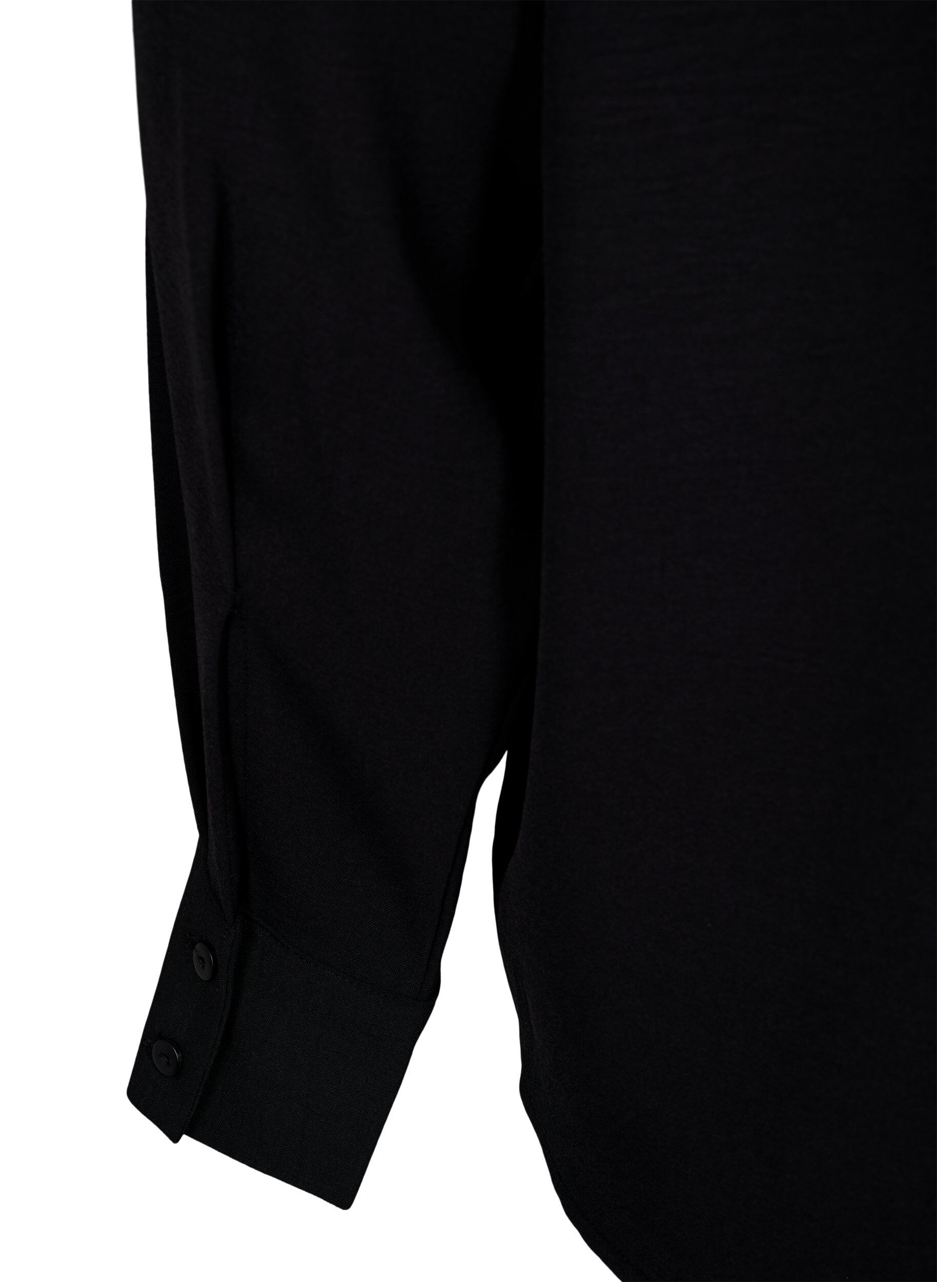 Zizzi Chemisier avec d&eacute;tail en dentelle, Black, Packshot image number 3