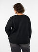 Pull ample &agrave; col rond, Noir, Model image number 2