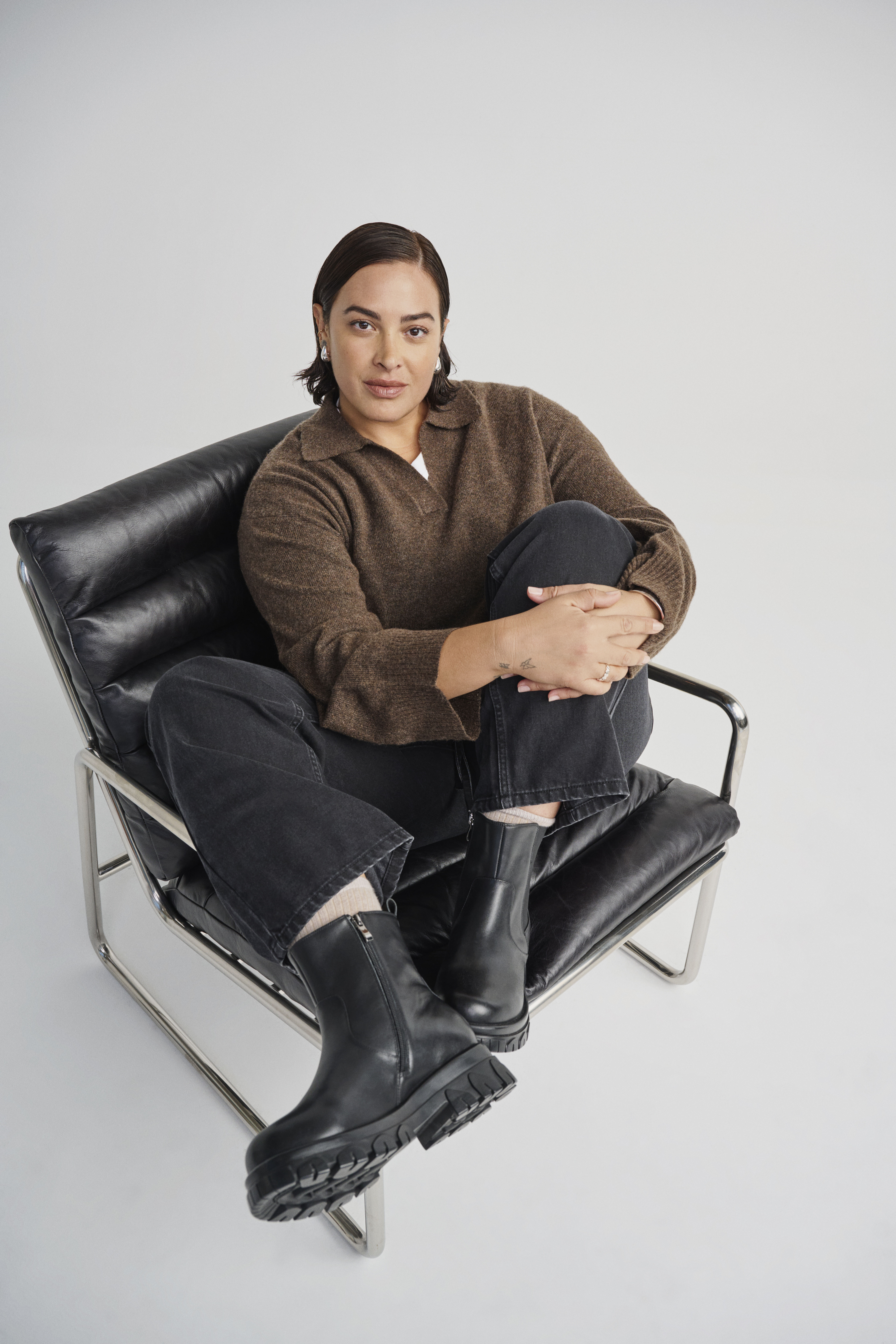 Zizzi Botte en cuir avec fermeture &eacute;clair, , Model