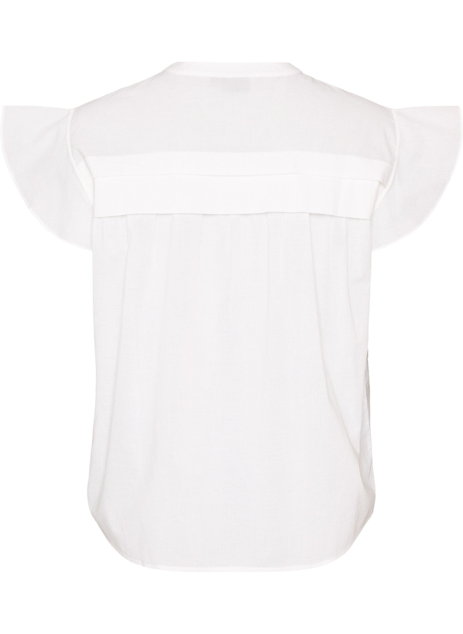 ZizziChemisier sans manches &agrave; coupe &eacute;vas&eacute;e en coton, Blanc, Packshot image number 1