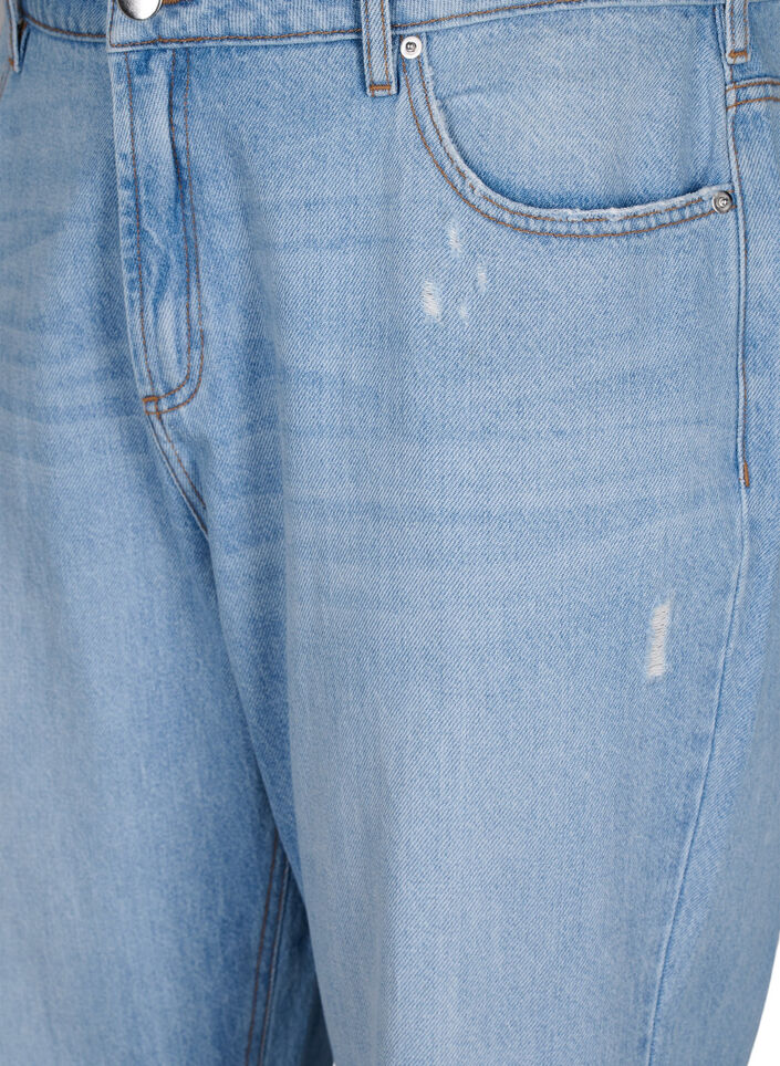 Jeans Mille coupe momfit avec déchirures, Light Blue, Packshot image number 2