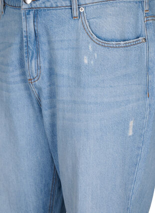 Jeans Mille coupe momfit avec déchirures, Light Blue, Packshot image number 2