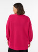 Blouse longue en maille c&ocirc;tel&eacute;e avec col en V, Rose, Model image number 2