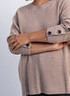 Blouse en maille c&ocirc;tel&eacute;e avec d&eacute;tails de boutons, Beige, Model image number 3