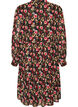 Robe &agrave; imprim&eacute; int&eacute;gral et volant superpos&eacute;, Noir, Packshot image number 1