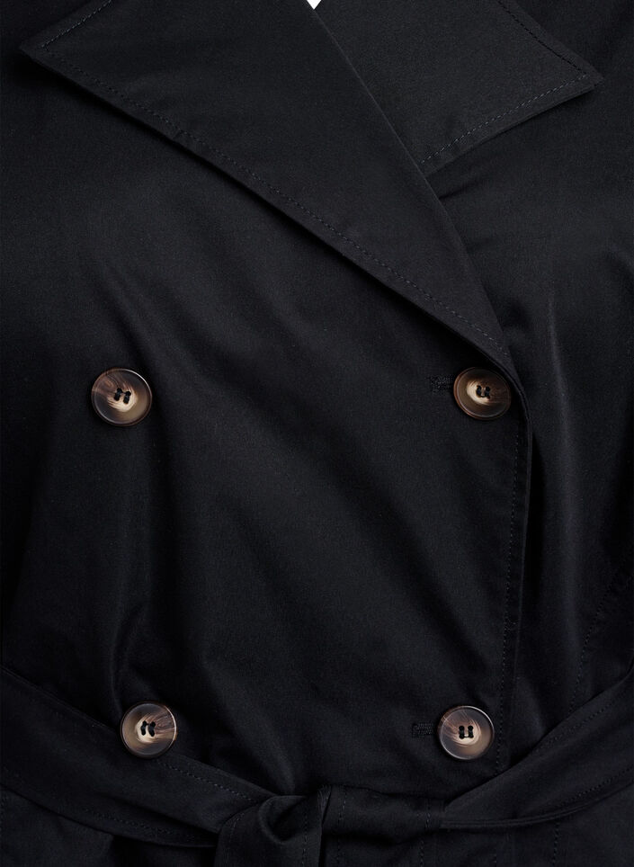 Trench-coat mi-long avec ceinture, Black, Packshot image number 2