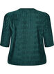 Blouse avec texture ondul&eacute;e et coupe ballon, Vert fonc&eacute;, Packshot image number 1