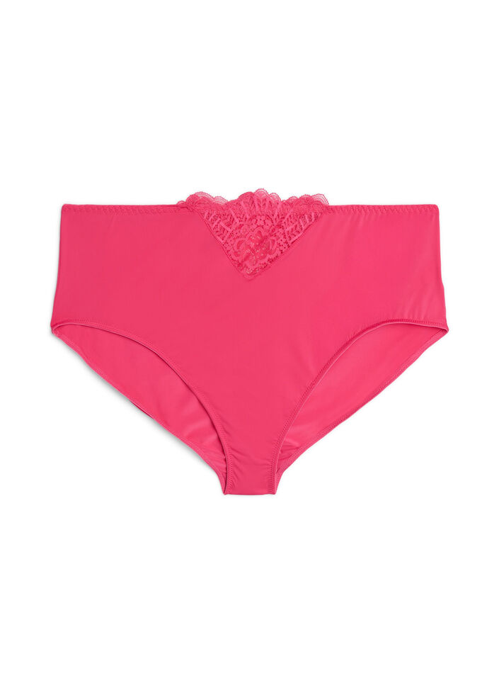 Culotte brief en microfibre avec dentelle, Rose, Packshot