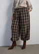 Pantalon ballon &agrave; carreaux avec taille haute, Vert, Model image number 2