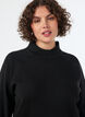 Blouse en maille en m&eacute;lange de viscose &agrave; col roul&eacute;, Noir, Model image number 3