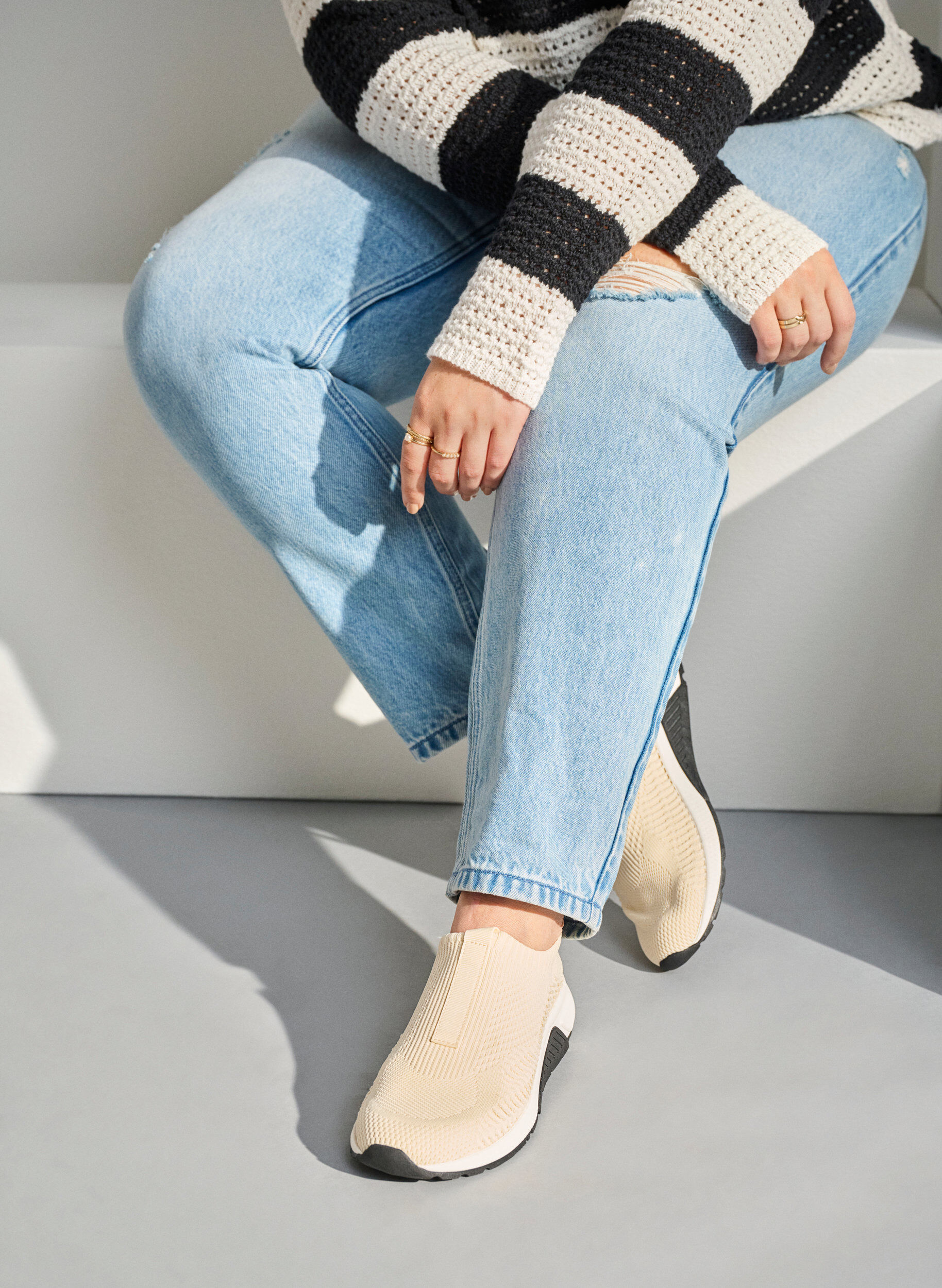 Zizzi Large - Sneaker &agrave; enfiler, Beige, Image image number 0