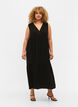 Robe longue sans manches en viscose, Black, Model image number 0