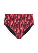 Culotte de bikini imprim&eacute;e et taille haute, Rouge, Packshot image number 0