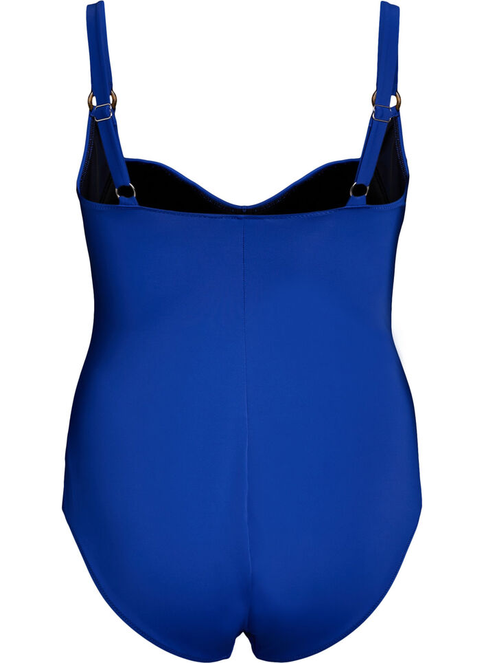 Maillot de bain drap&eacute; avec bonnets rembourr&eacute;s, Bleu, Packshot image number 1