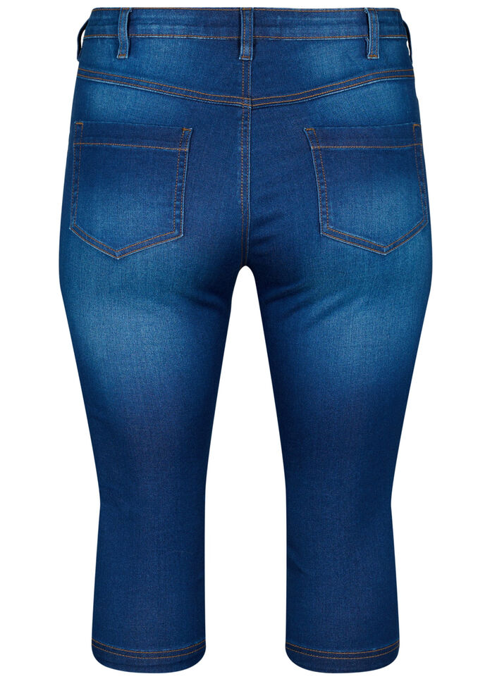 Jean capri Amy &agrave; taille haute et coupe super slim, Bleu, Packshot image number 1