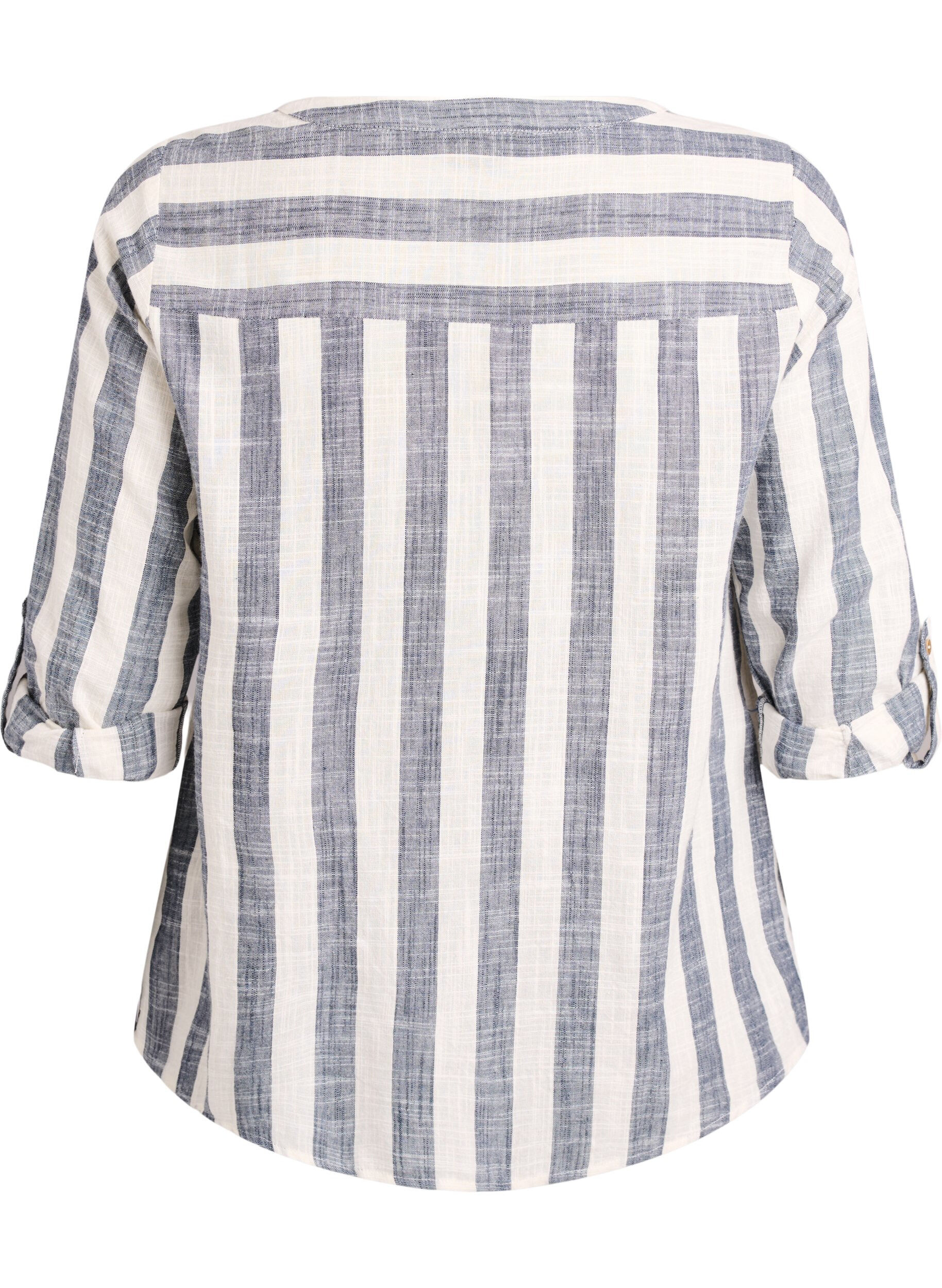 ZizziChemisier en coton avec col en V, Bleu, Packshot image number 1
