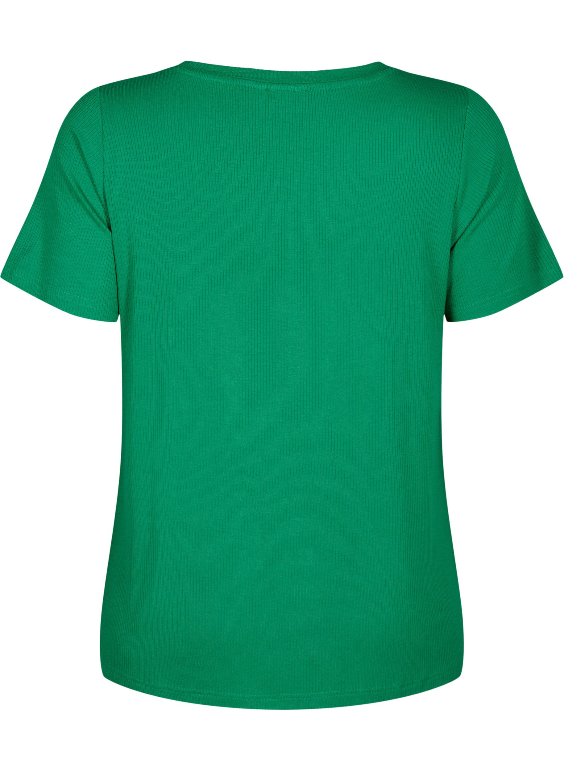 Zizzi T-shirt en viscose c&ocirc;tel&eacute;e avec col en V, Jolly Green, Packshot image number 1