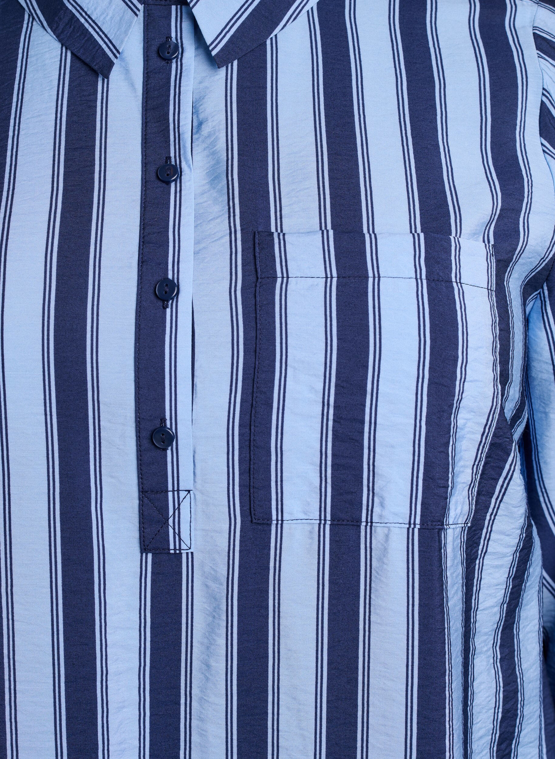 ZizziRobe courte avec col et poche poitrine, Bleu, Packshot image number 2
