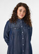 Robe courte en lyocell denim avec pressions, Bleu, Model image number 2