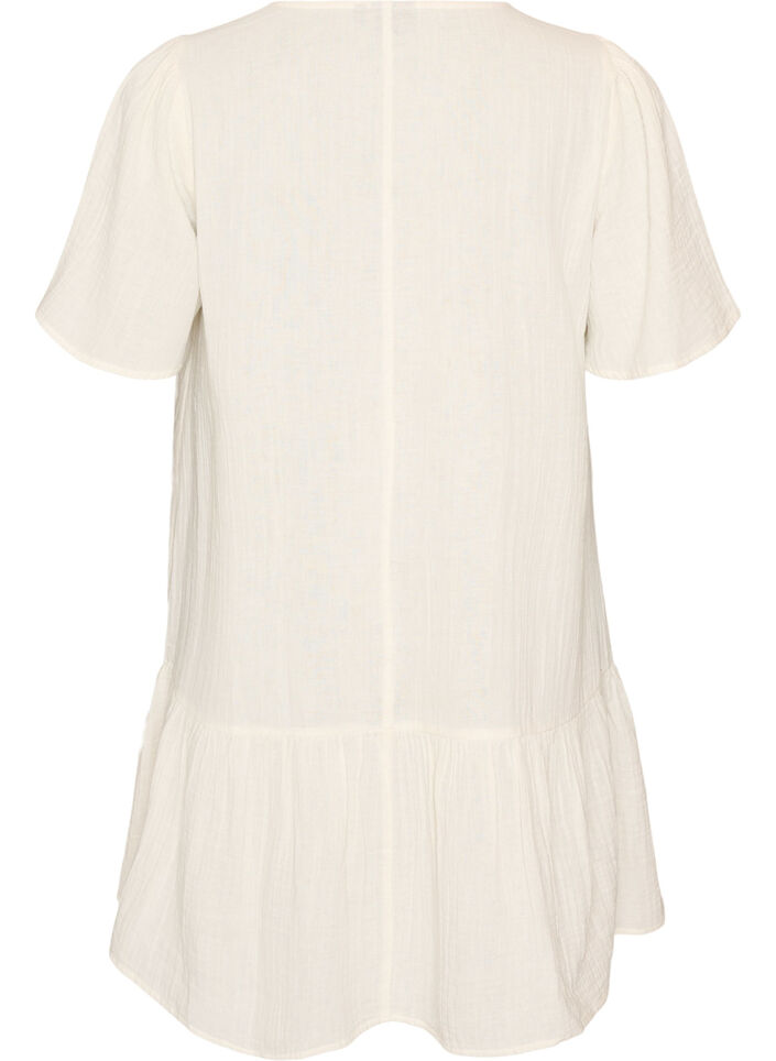 Robe &agrave; manches courtes en coton &agrave; une coupe &eacute;vas&eacute;e, Vanille, Packshot image number 1