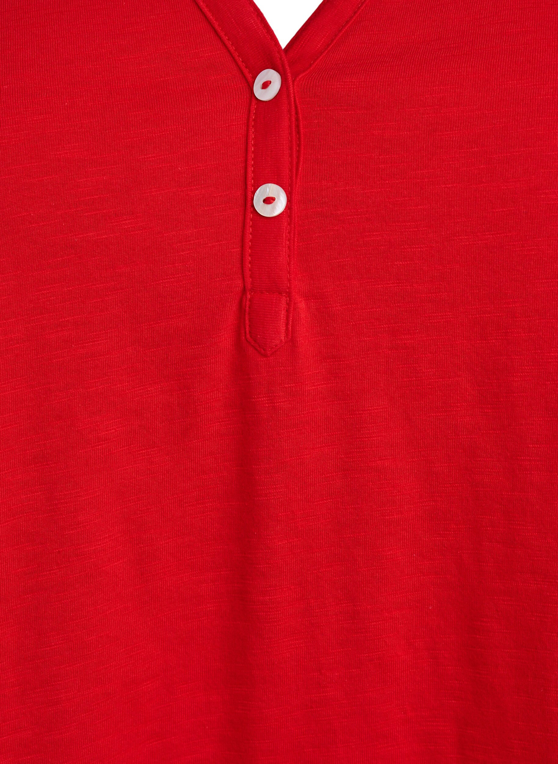 ZizziT-shirt dot&eacute; de boutons, Rouge, Packshot image number 2