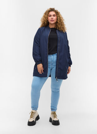 Longue veste avec poches, Navy Blazer, Model image number 3