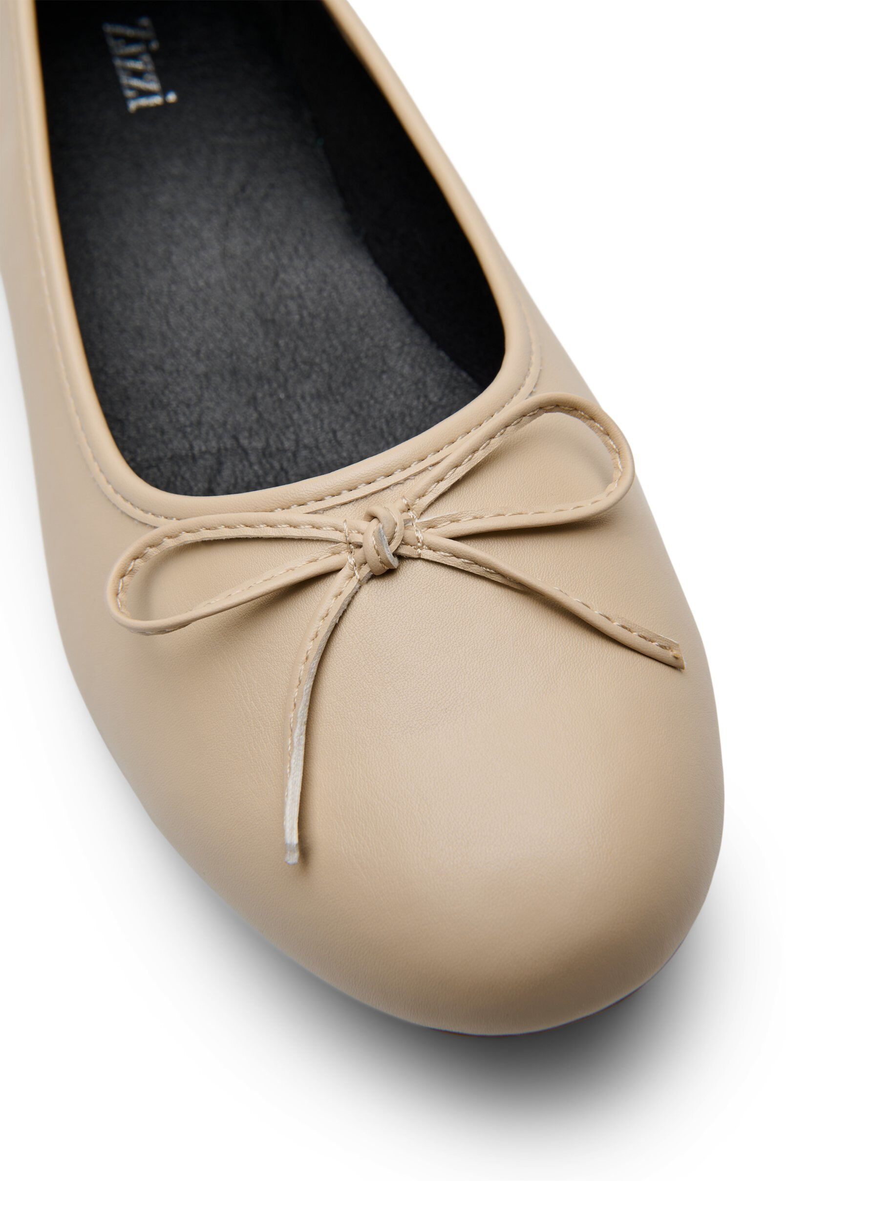 Zizzi Large - Ballerine avec n&oelig;ud, Beige, Packshot image number 3