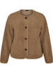 Veste teddy &agrave; col rond boutonn&eacute;e, Marron, Packshot image number 0