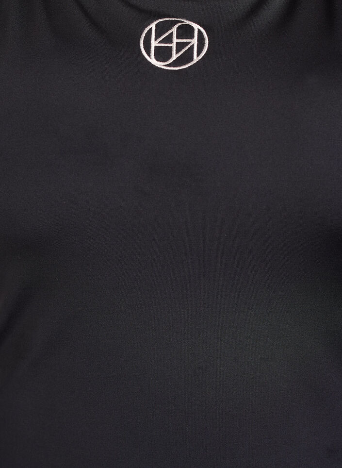 Maillot de bain de sport avec ganse contrastante et bretelles crois&eacute;es, Noir, Packshot image number 2