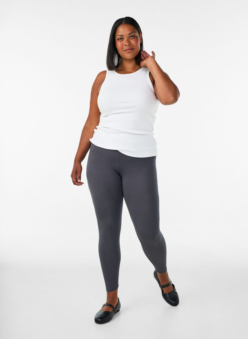 Leggings basiques en viscose, Gris anthracite, Model image number 1