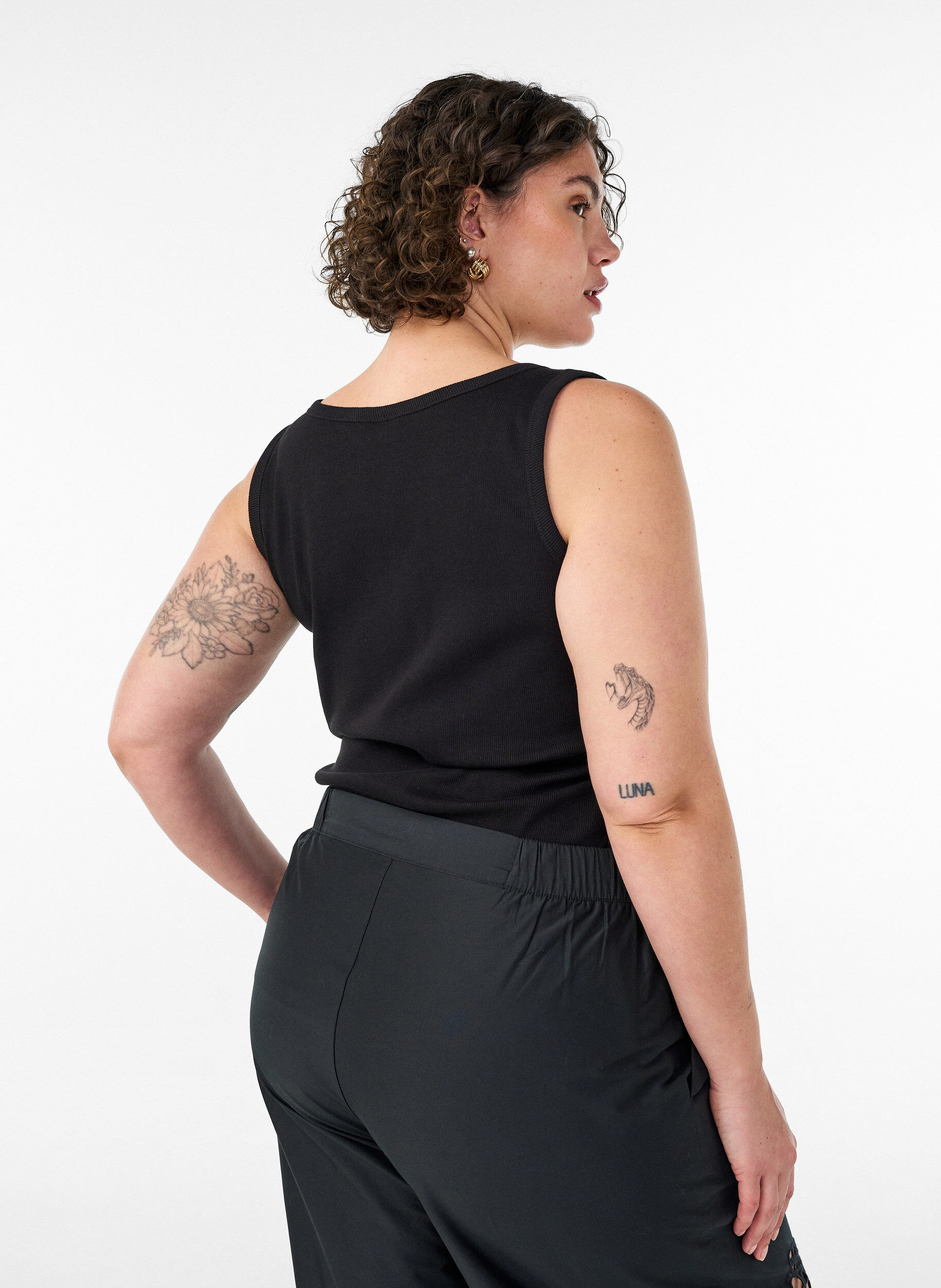 ZizziHaut ajust&eacute; avec motif, Noir, Model image number 2