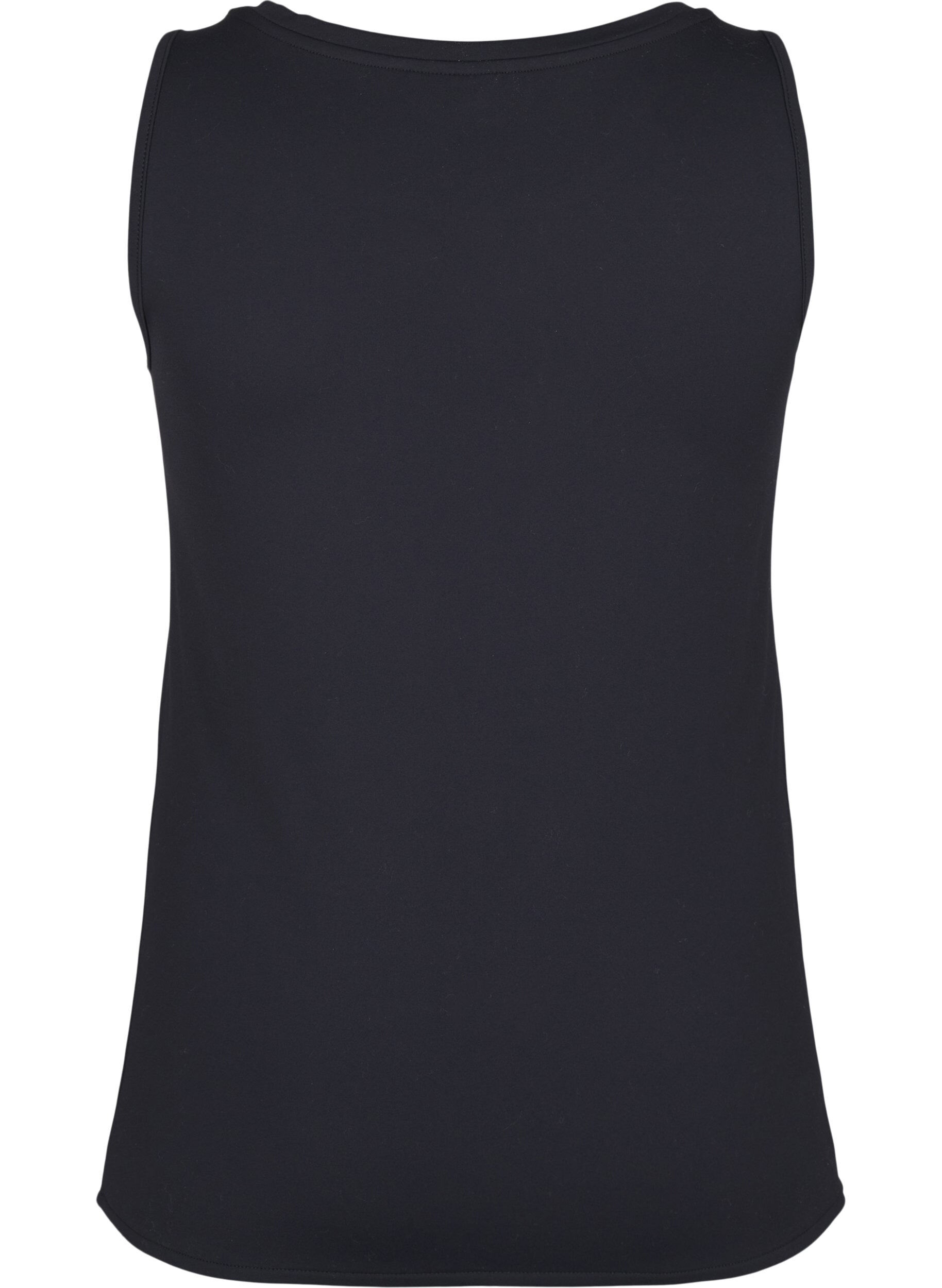 Zizzi Haut d'exercice ajust&eacute; avec bord int&eacute;rieur en silicone, Black, Packshot image number 1