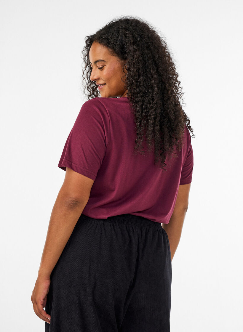 T-shirt imprim&eacute;, Bordeaux, Model image number 2