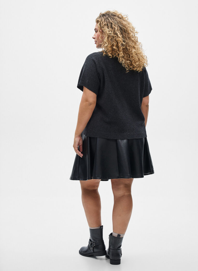  Cardigan en tricots à manches courtes, Gris anthracite, Model image number 2