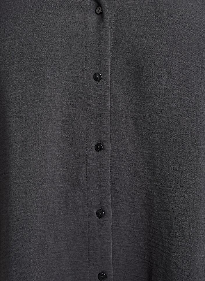 Chemisier &agrave; col V et manches 3/4, Gris anthracite, Packshot image number 2