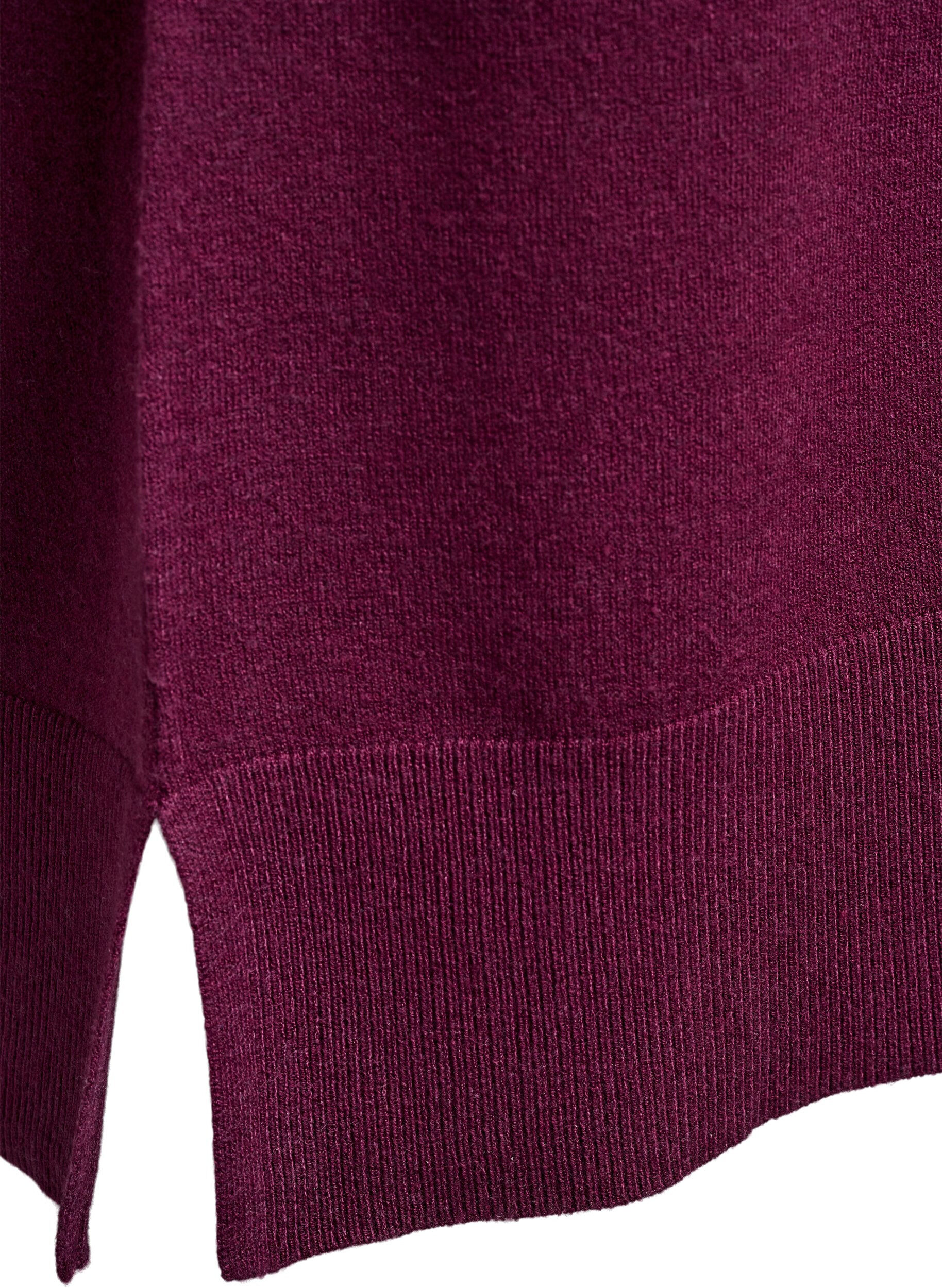 ZizziRobe courte en maille &agrave; manches raglan et couture centrale, Bordeaux, Packshot image number 3
