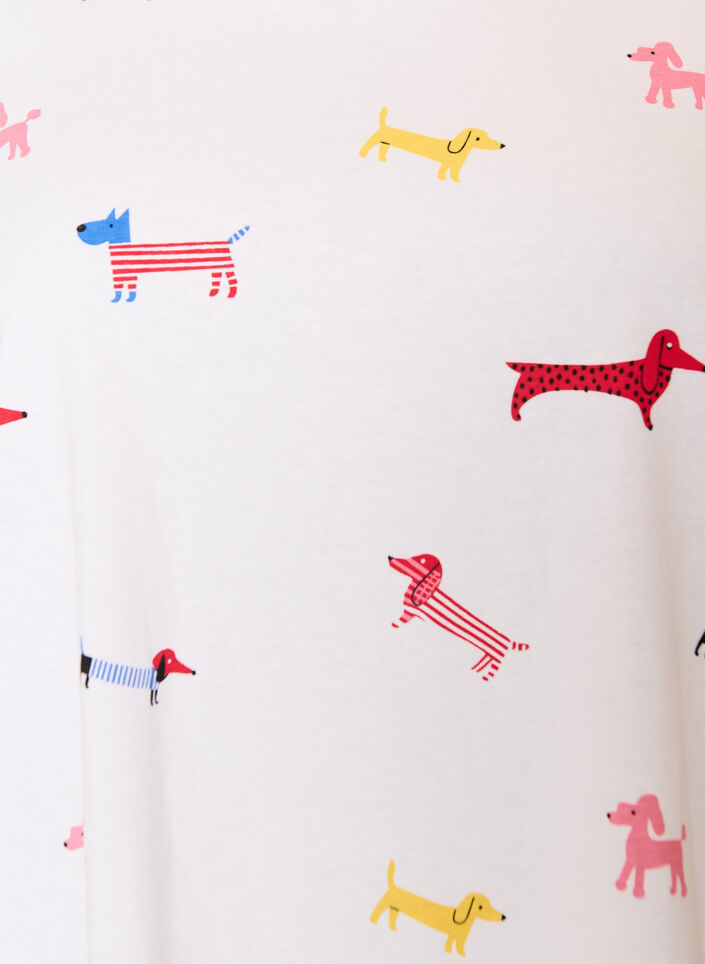 T-shirt en coton avec imprim&eacute; chien, Blanc, Packshot image number 2