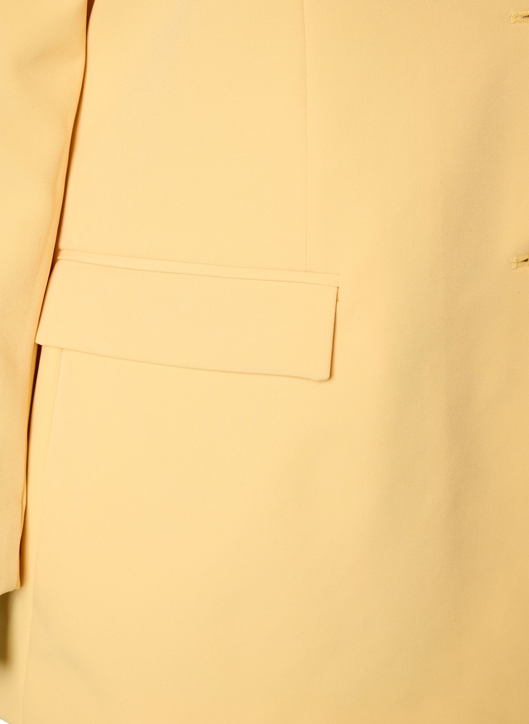 Zizzi Blazer classique avec fermeture &agrave; boutons, Jaune clair, Packshot image number 3