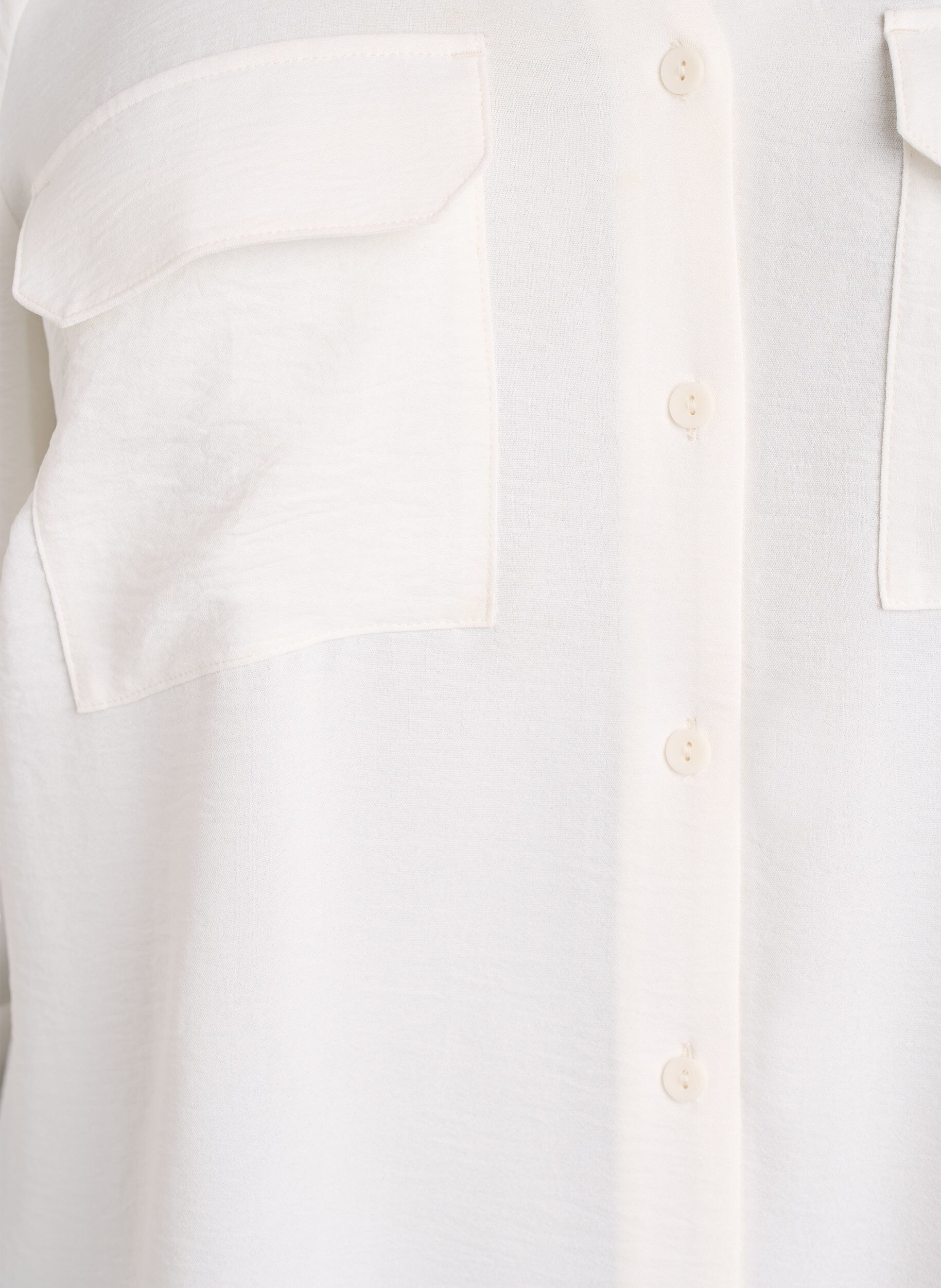 Zizzi FLASH - Chemise avec poches poitrine et manches 3/4, Vanille, Packshot image number 2