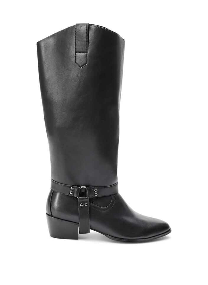 Botte haute avec tige amovible, Noir, Packshot image number 0