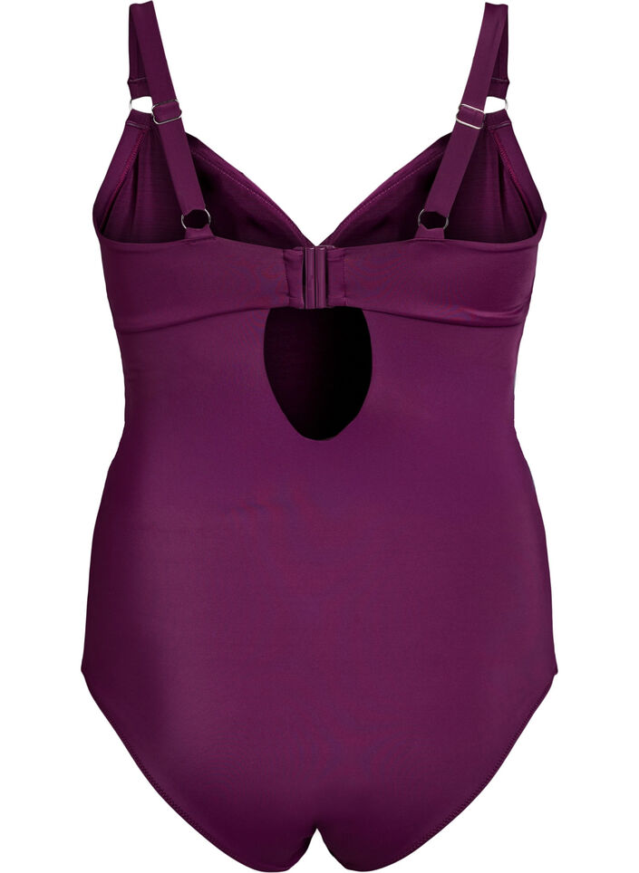 Maillot de bain avec armatures et drap&eacute;, Violet, Packshot image number 1