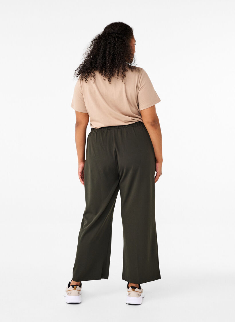 Pantalon ample avec poches, Vert fonc&eacute;, Model image number 1