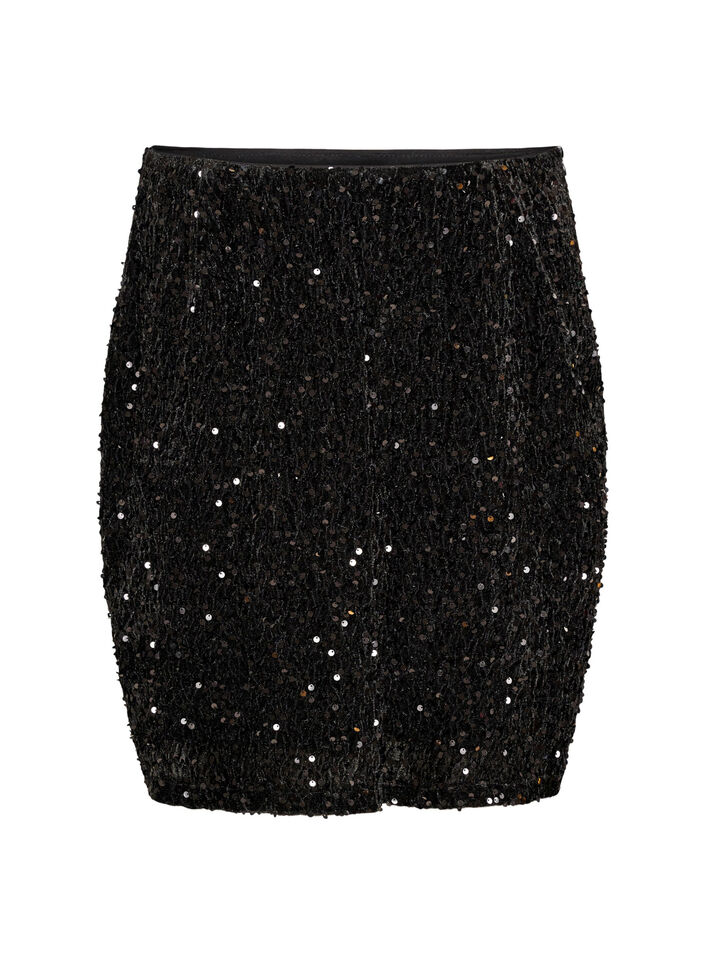 Jupe courte &agrave; sequins, Marron, Packshot image number 0