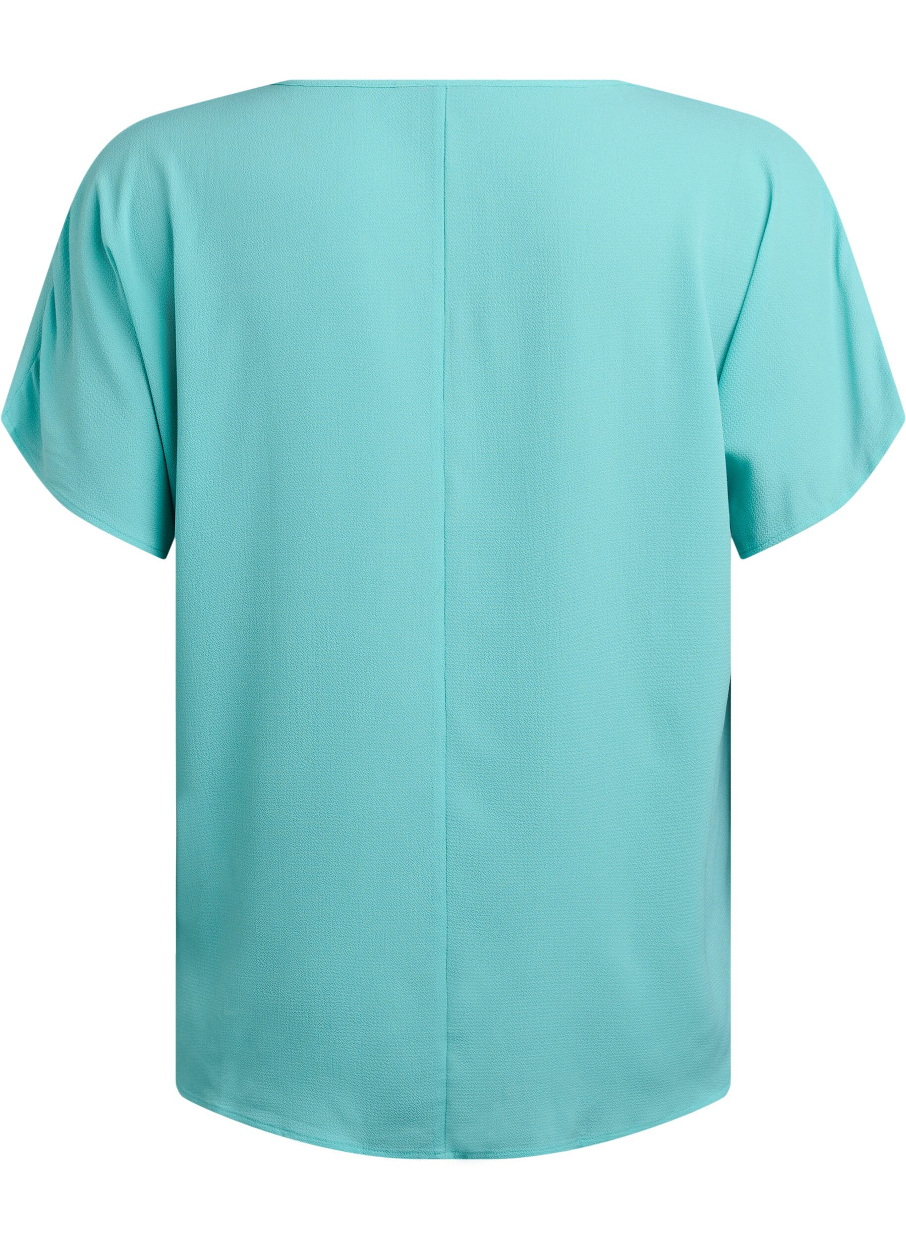 Zizzi Blouse &agrave; manches courtes et encolure ronde, Bleu Clair, Packshot image number 1